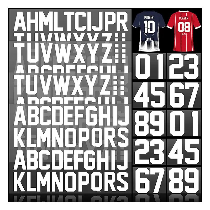 Custom T-Shirt Iron On Letters Patches Kit Heat Transfer Numbers and Letters for Jersey Football Baseball Team Name