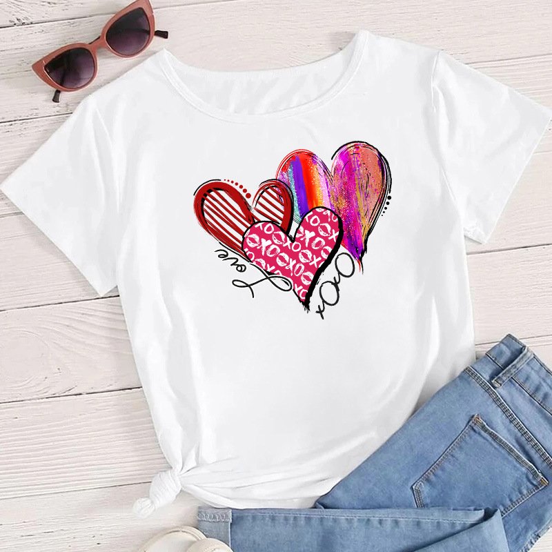 2024 wholesale Design Custom Dtf Transfer Print love Cartoon iron on t shirt clothing valentines day dtf transfer print