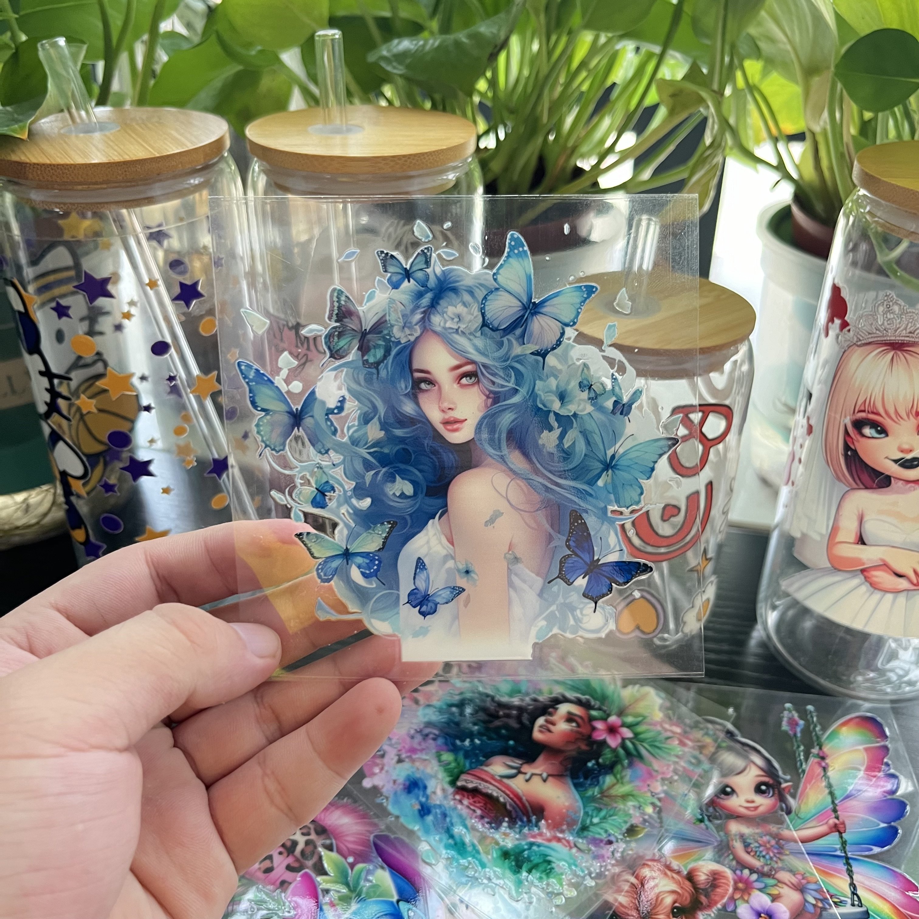 Custom Waterproof UV DTF Cup Wrap Transfers Sticker 16oz cop Vinyl Wrap Glass Cups Label for Cup Wraps plastisol transfers