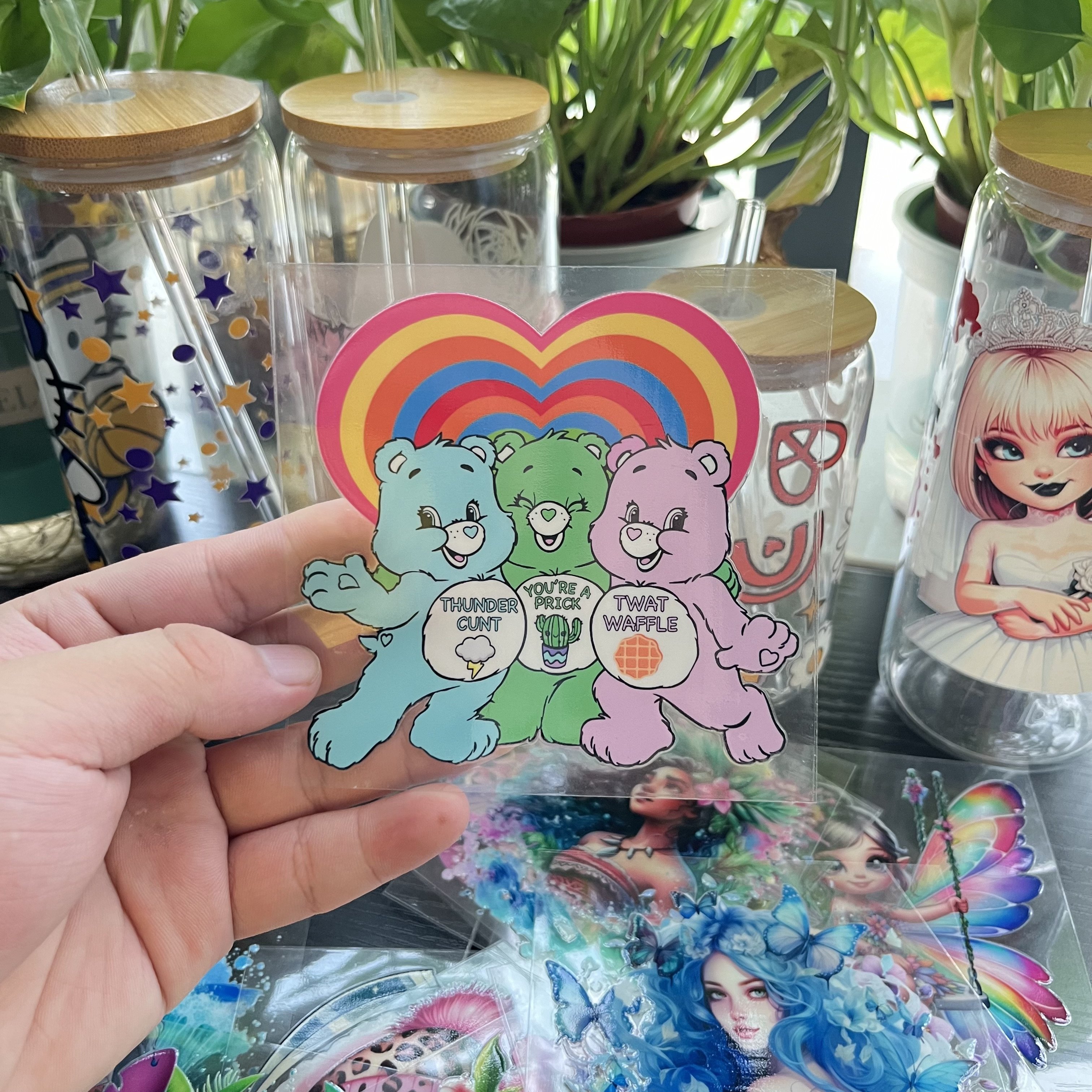 Custom Waterproof UV DTF Cup Wrap Transfers Sticker 16oz cop Vinyl Wrap Glass Cups Label for Cup Wraps plastisol transfers