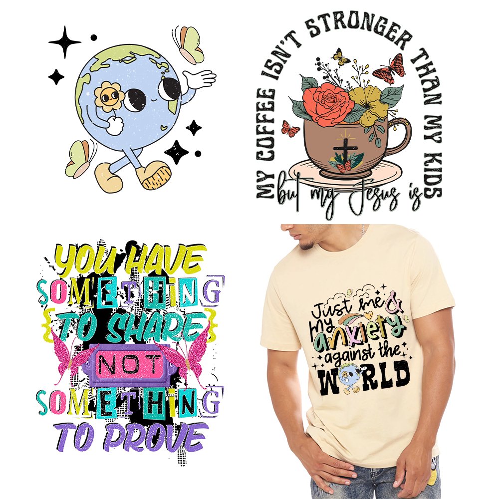 Wholesale Custom DTF Heat Transfer Printing Designs for Fashion T-Shirts Screen Print Ready Press screen print heat transfers