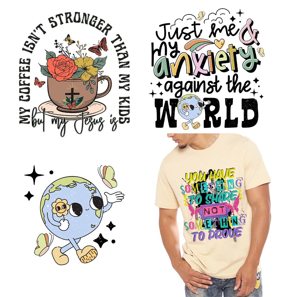 Wholesale Custom DTF Heat Transfer Printing Designs for Fashion T-Shirts Screen Print Ready Press screen print heat transfers