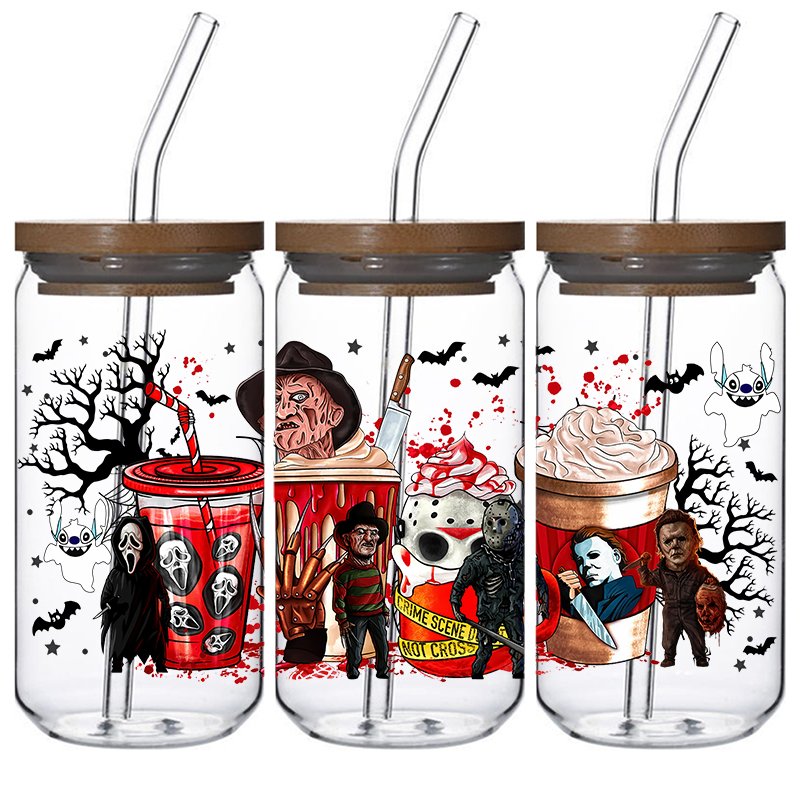 Halloween-style design Low Price use for mugs vinyl stickers transfers print uv dtf cup wrap trasnfers 16oz