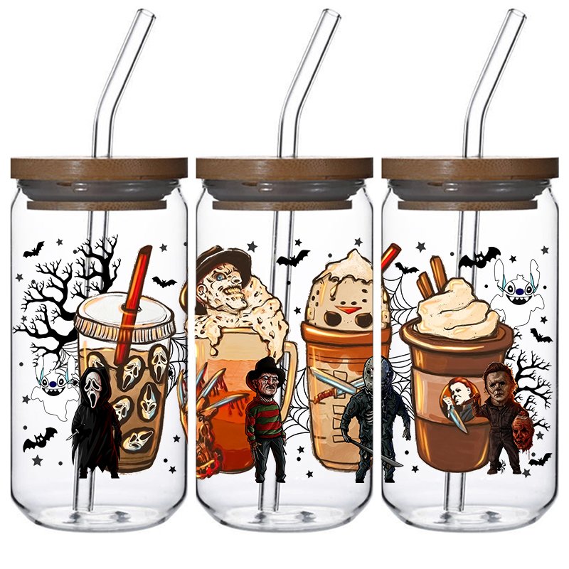 Halloween-style design Low Price use for mugs vinyl stickers transfers print uv dtf cup wrap trasnfers 16oz