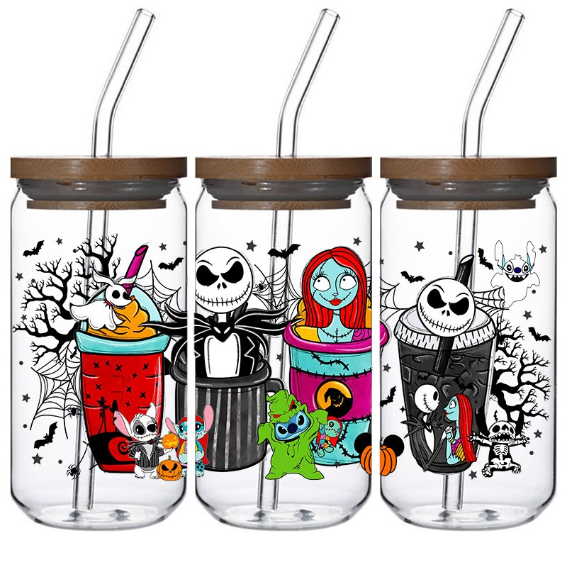 Halloween-style design Low Price use for mugs vinyl stickers transfers print uv dtf cup wrap trasnfers 16oz