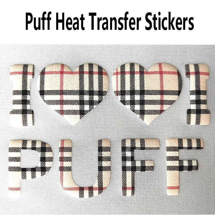 Wholesale Custom Iron On Vinyl Heat Transfer Puff Vinyl 3D Logo Printing Flock Heat Transfer Sticker For Clothes