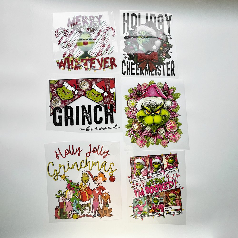 Custom High Quality Digital Transfer Christmas Tree Santa Claus DTF Snow Man Christmas Deer DTF transfers For Hoodie Shirts