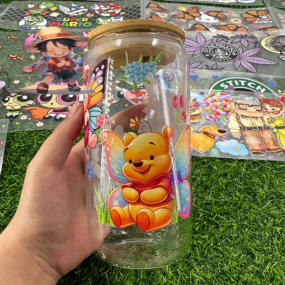New Design OEM Custom Printing Dtf Stickers Label 3D Waterproof UV DTF Cup Wraps Transfers