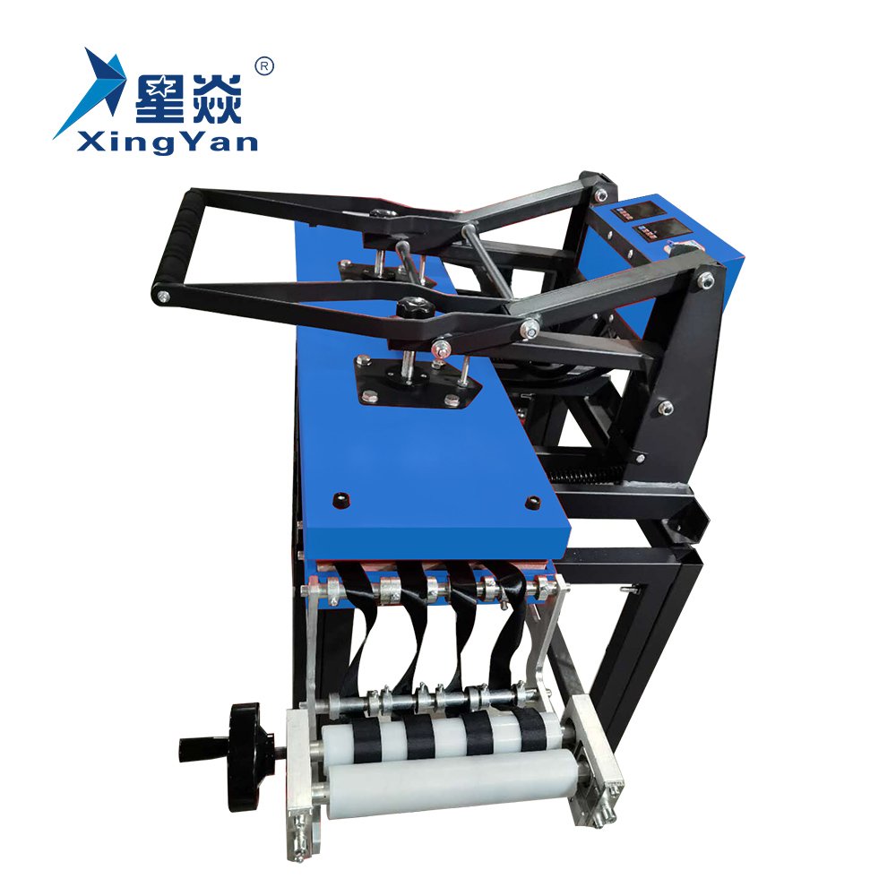 Xingyan 25*100cm Upper And Lower Double Heating Plate Rotary Lanyard Heat Press Machine For Sublimation Ribbon Transfer Printing
