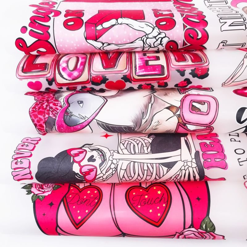 Custom dtf transfers New Design Valentine's Day Heat Transfer Designs Dtf Heat Press Transfers Vinyl Plastisol Label Stickers