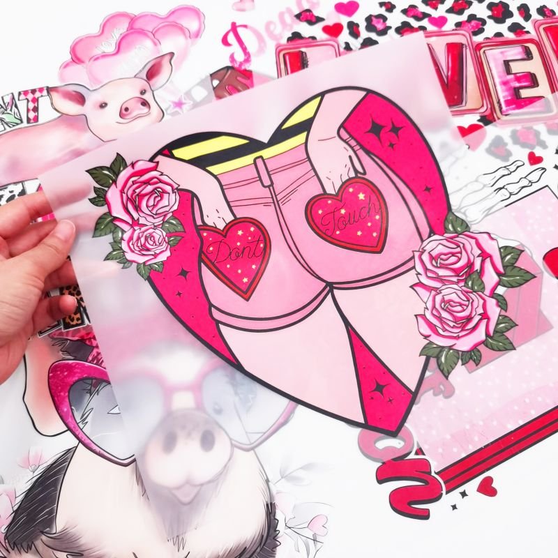 Custom dtf transfers New Design Valentine's Day Heat Transfer Designs Dtf Heat Press Transfers Vinyl Plastisol Label Stickers