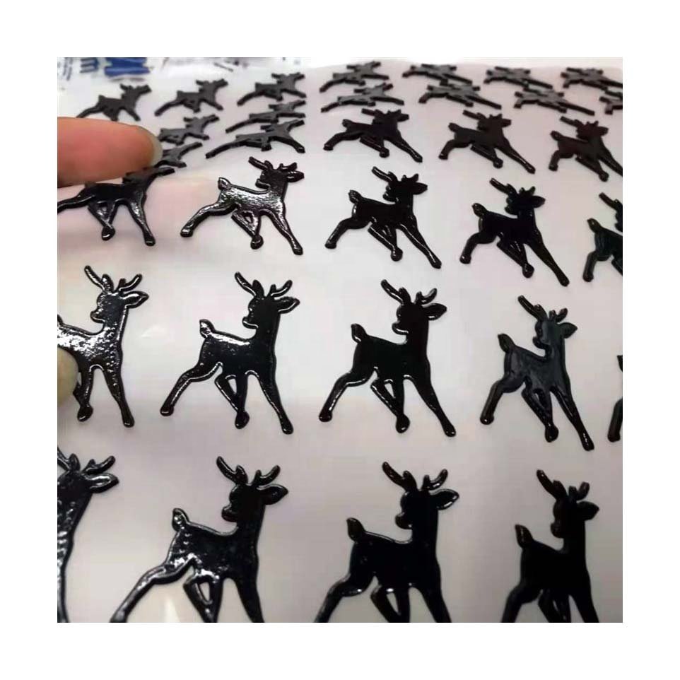 Wholesale Factory Supply Iron Silicone Silica Gel Thick Plate 3D Raised Hot Stamp PET Label Heat Transfer Labels Polo Shirts