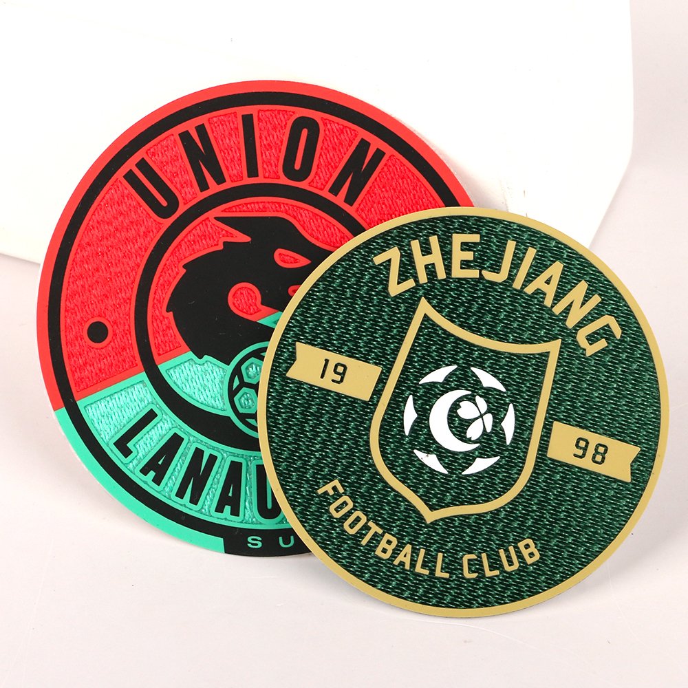 Football Team Club Rubber Patches Custom Silicone Heat Transfer Printing Patch Logo Iron On Patches For Clothing