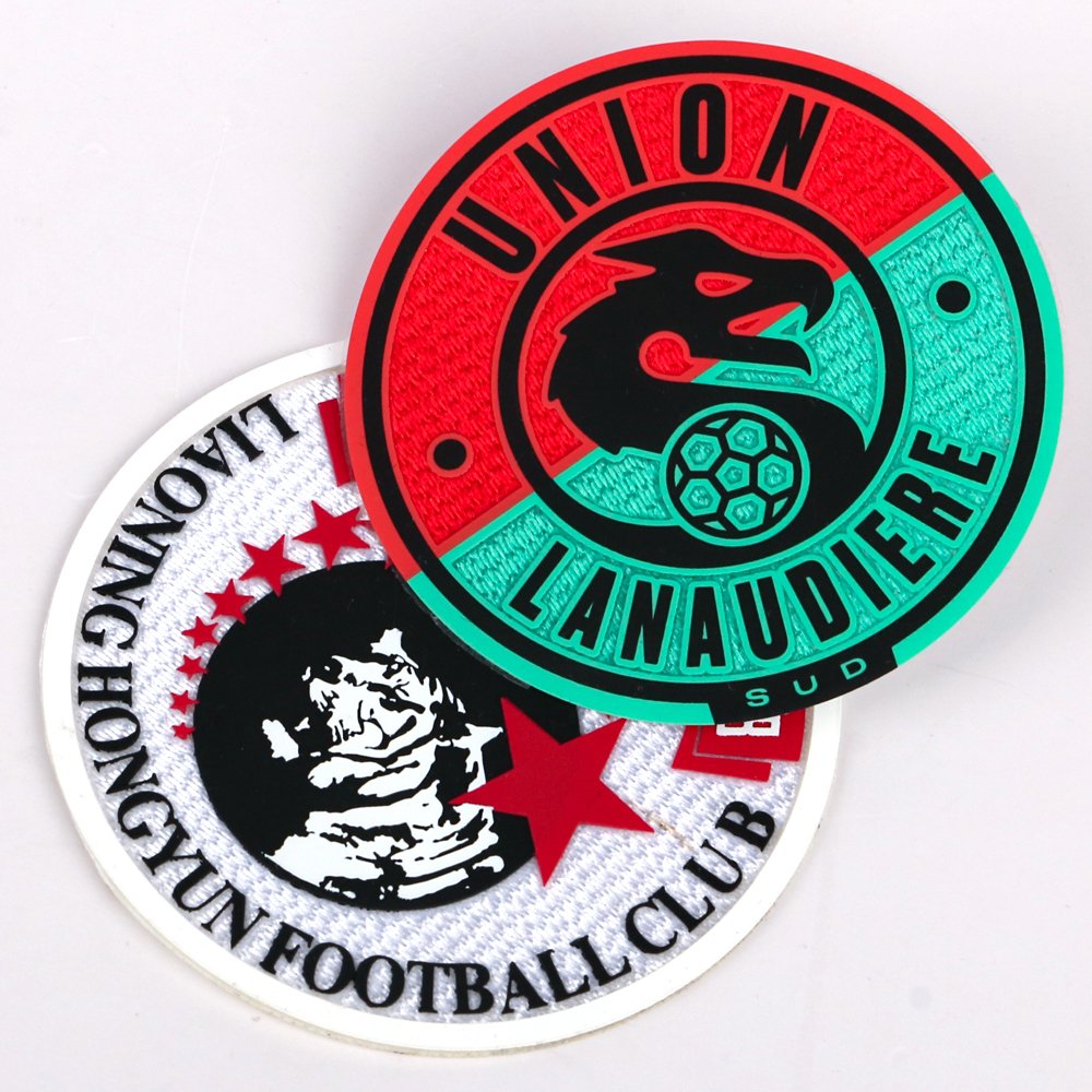 Football Team Club Rubber Patches Custom Silicone Heat Transfer Printing Patch Logo Iron On Patches For Clothing
