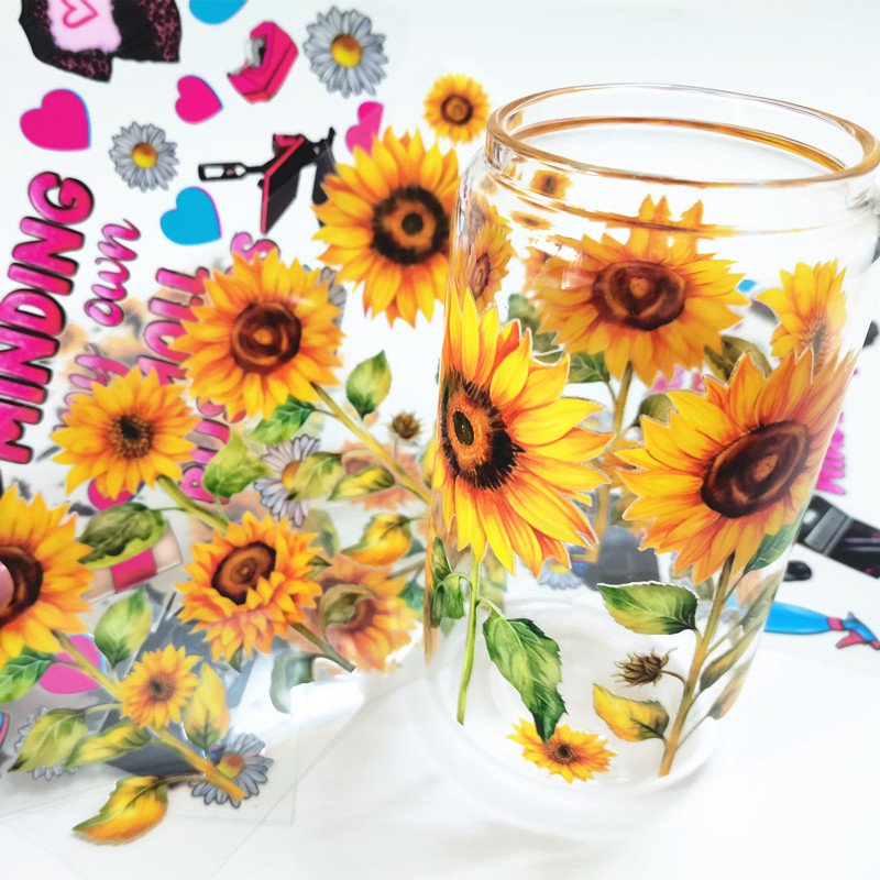 Double Side custom 16oz Waterproof ready to transfer UV dtf cup wrap transfers Custom 3D UV Dtf Cup Wraps for Tumblers Cups