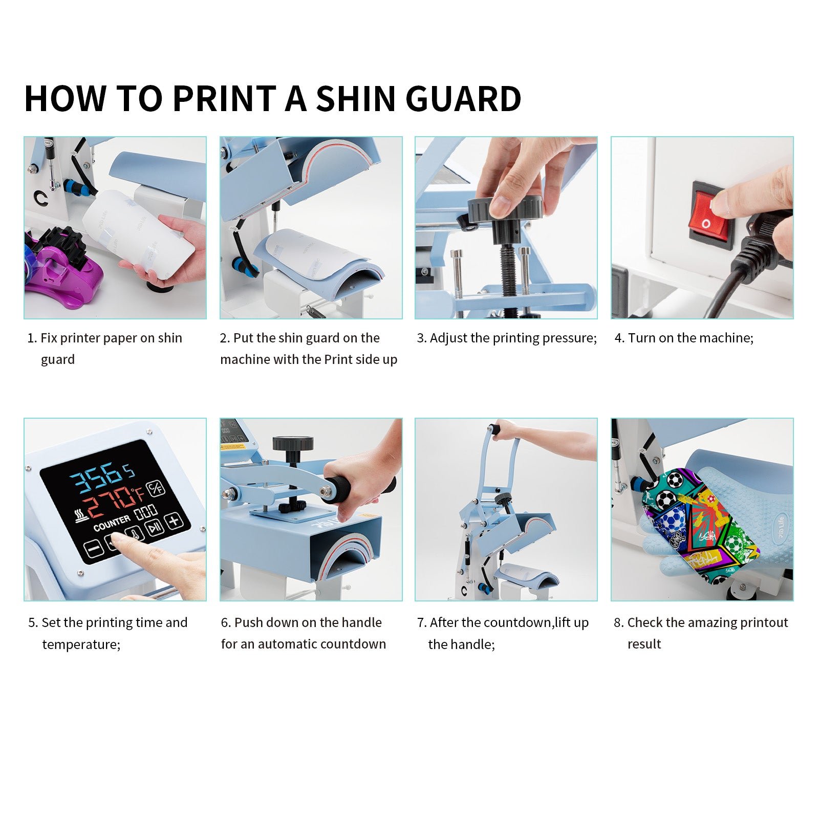 PYD Life USA Sublimation Transfer Printing Shin Guard Heat Press Machine