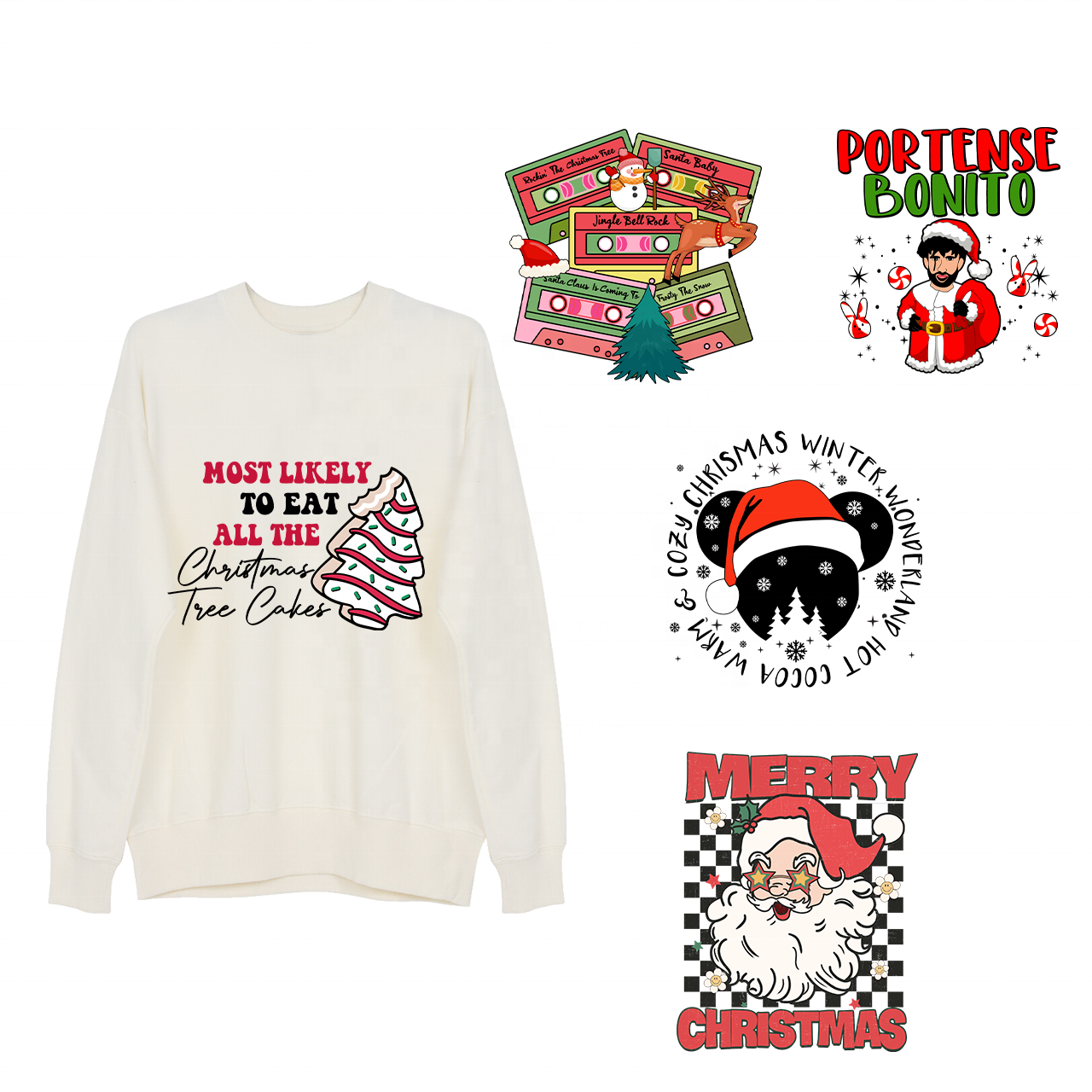 Wholesale Christmas custom logo vinyl sticker dtf transfer printing plastisol DTF heat transfers for t shirt