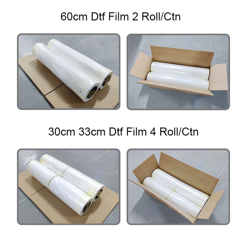 Perfect Film 30cm 33cm 60cm Heat Press Hot/Cold Peel Singin Side DTF Heat Transfers Sheet Film Roll PET Film For DTF Printer