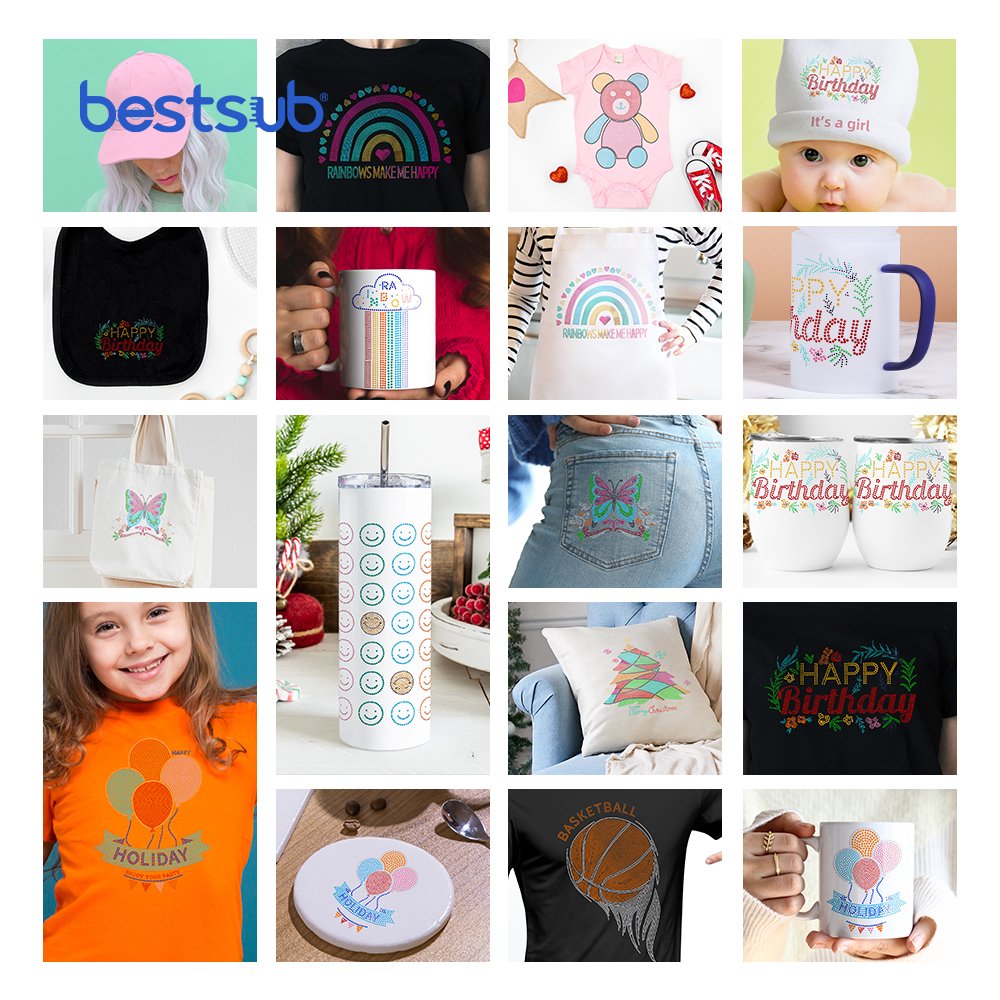 BestSub Customized Color Mini Cute Craft Textile Sublimation Plotter Vinyl Heat Press Machine Heat Transfer Printing