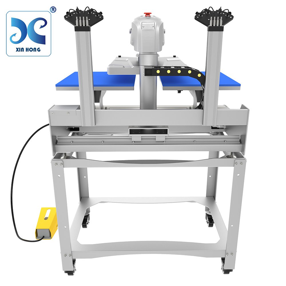Electric Double Station Automatic Tshirt Printing Transfer Sublimation Heat Press Machine 16x20 With Moveable Stand