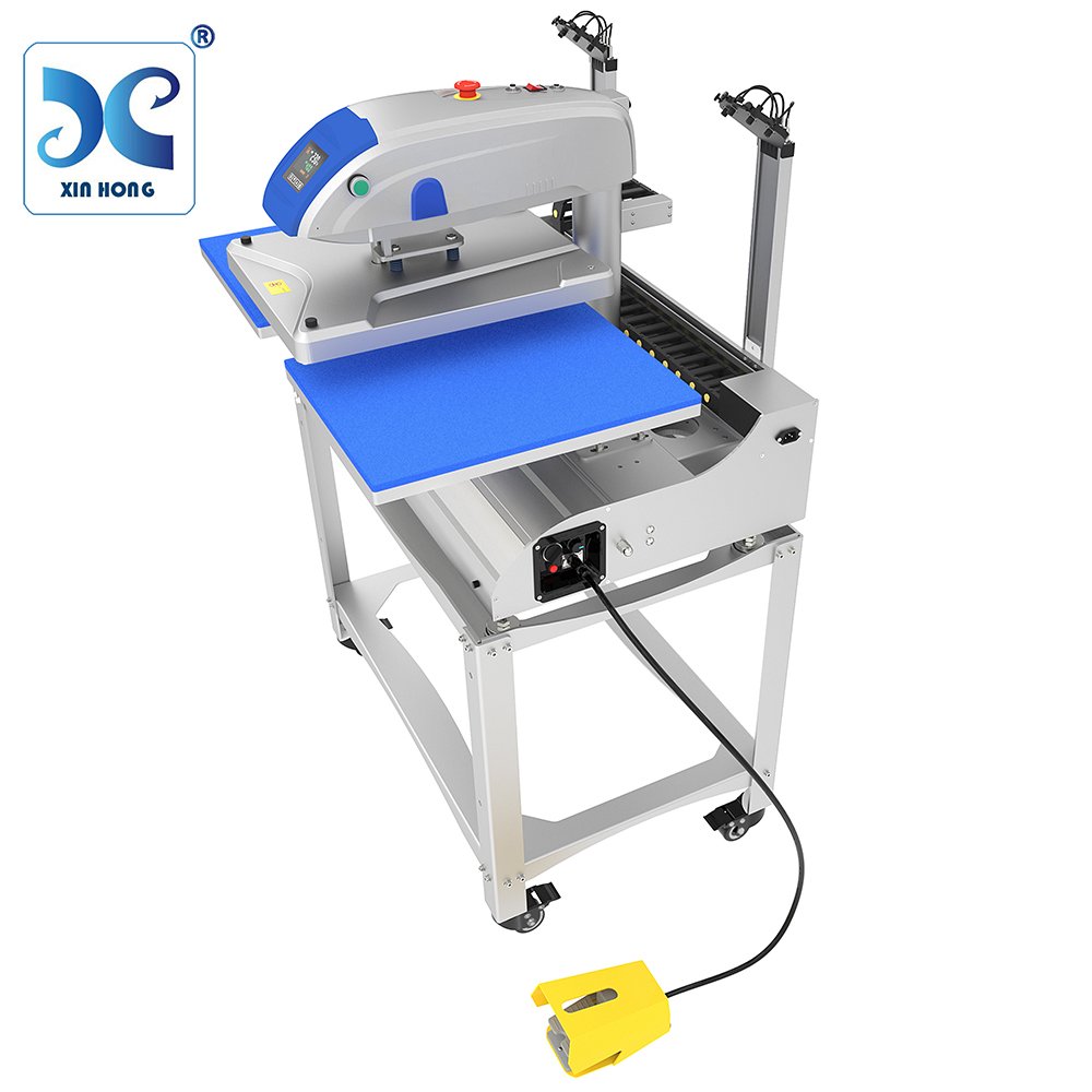 Electric Double Station Automatic Tshirt Printing Transfer Sublimation Heat Press Machine 16x20 With Moveable Stand