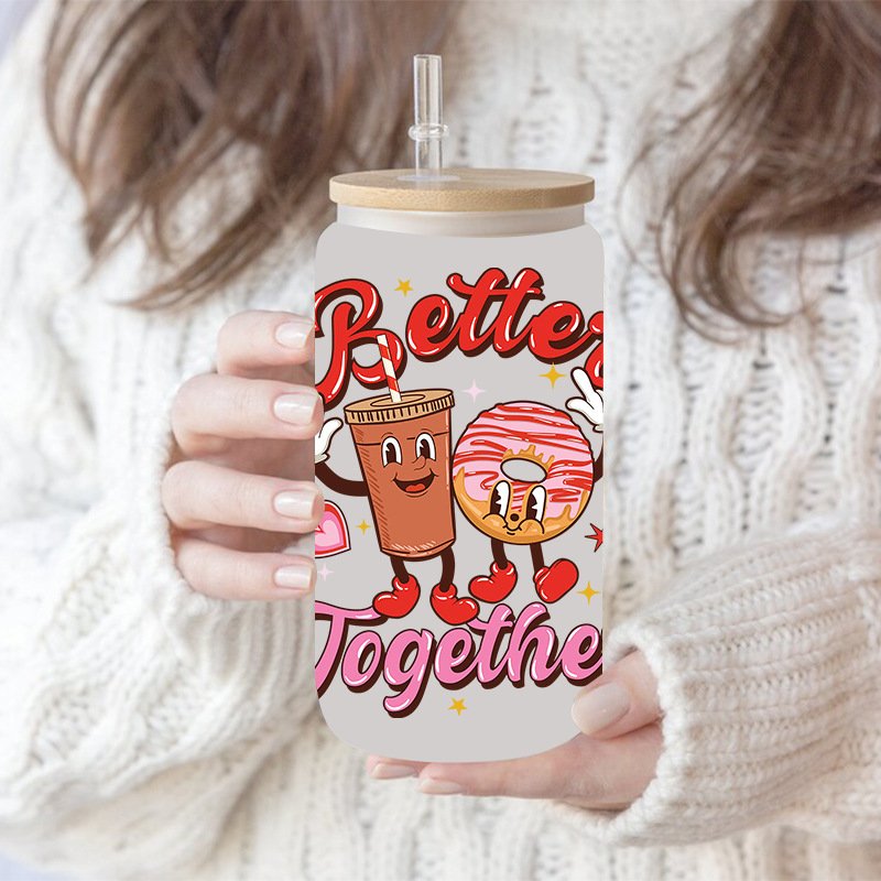 New Arrivals Christmas UVDTF Tumbler Sticker Mug Decals UV DTF Cup Wrap Transfer 16oz Glass Beer Can Cartoon Letter Cup Stickers