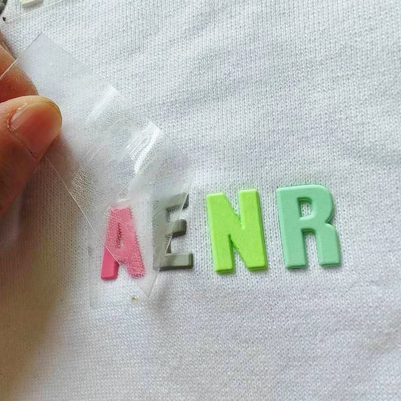 Custom 3D Color Letter Clothing Label TPU Heat Transfer Printing Silicone Garment Labels Washable Garment Shoes Bags Accessories
