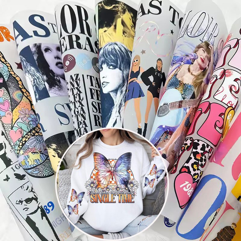 custom screen printing DTF stickers wholesale washable heat press decals heat press iron on transfers stickers for t shirts