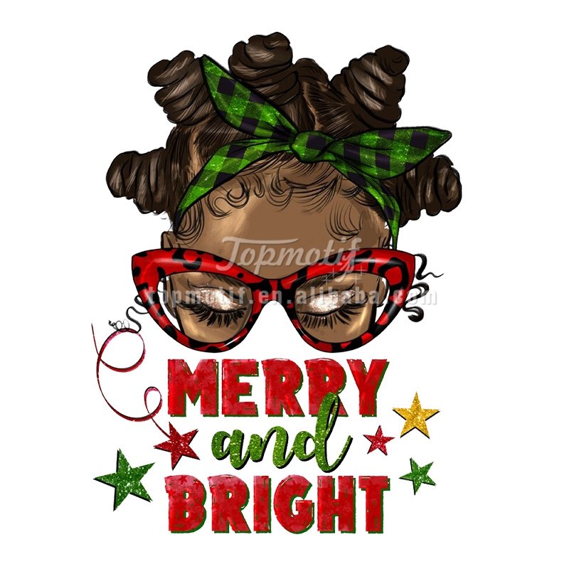 Black Christmas Transfers Printing Decals for T Shirt