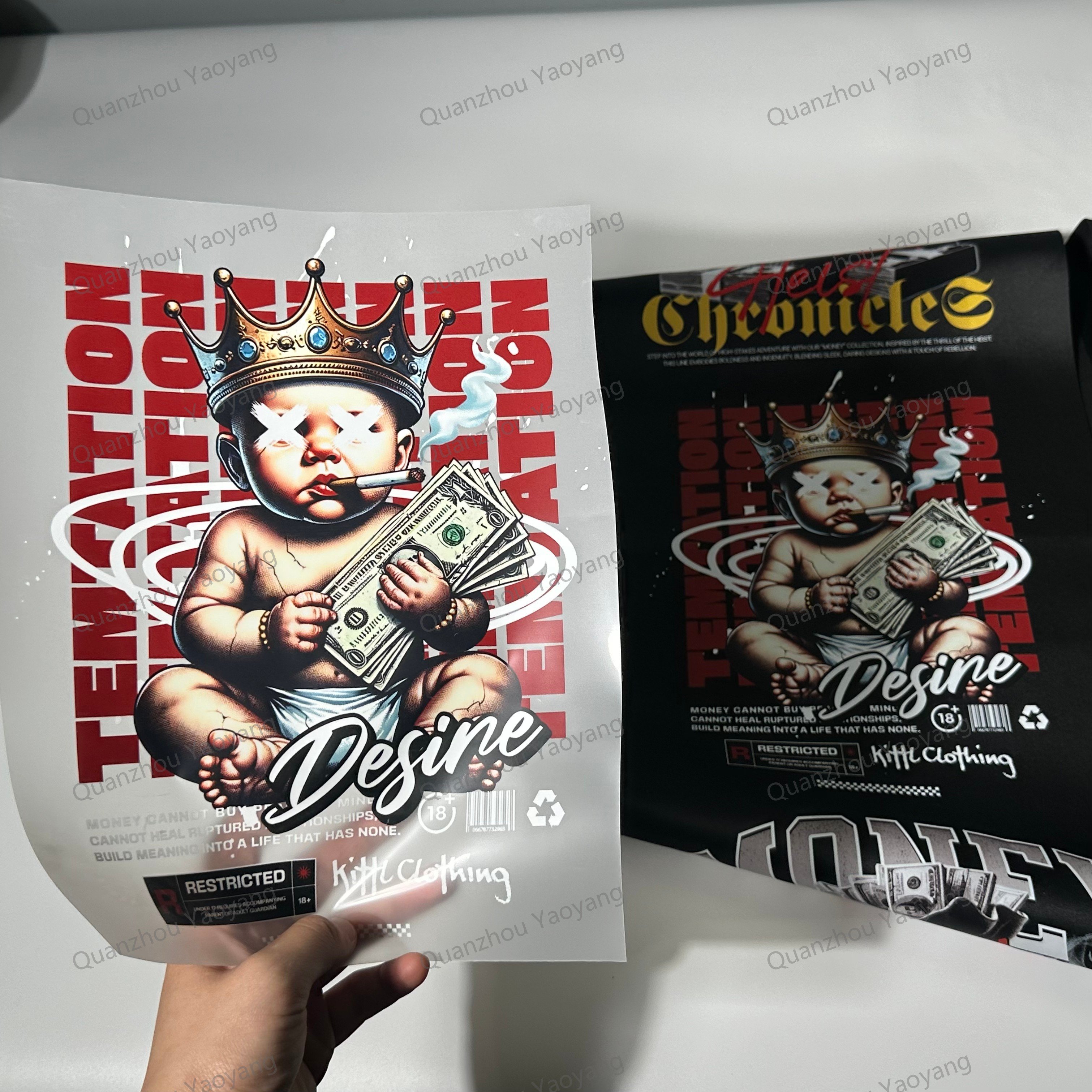 24 Hours fast delivery Wholesale 200% of the quality STREET DESIGN DTF Print Design Ready to Press dtf heat t shirts transfer