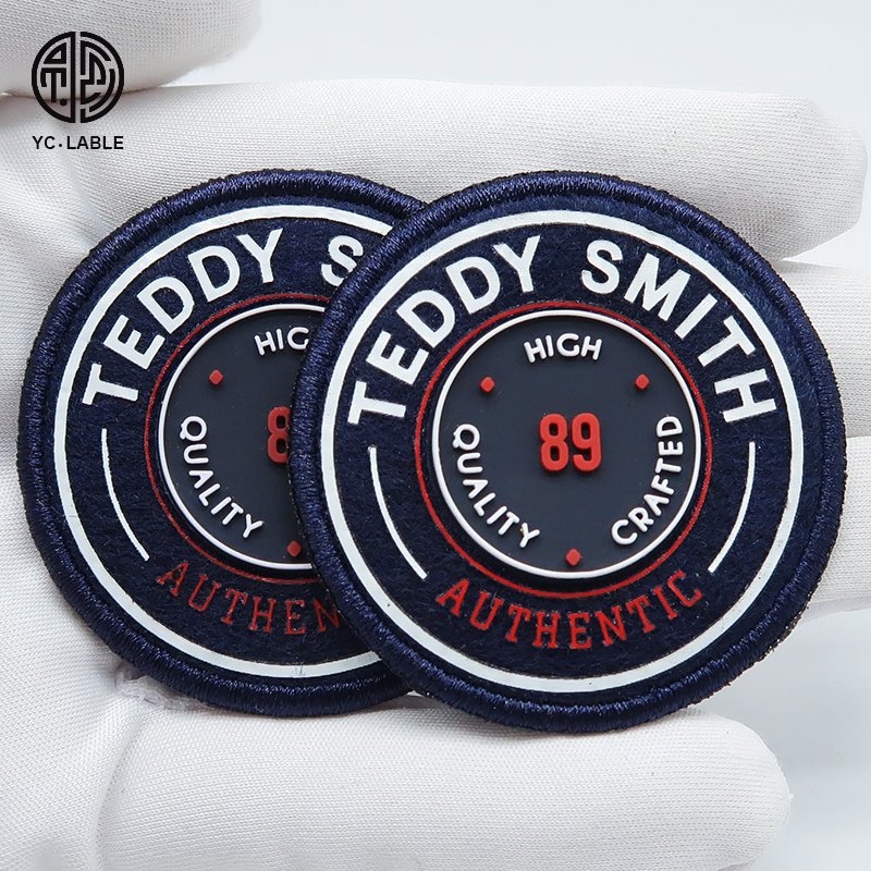 Fashion Down Jacket Patch Logo PVC Patch Badge Silicone Patch Custom Raised Rubber Canvas clothing labels