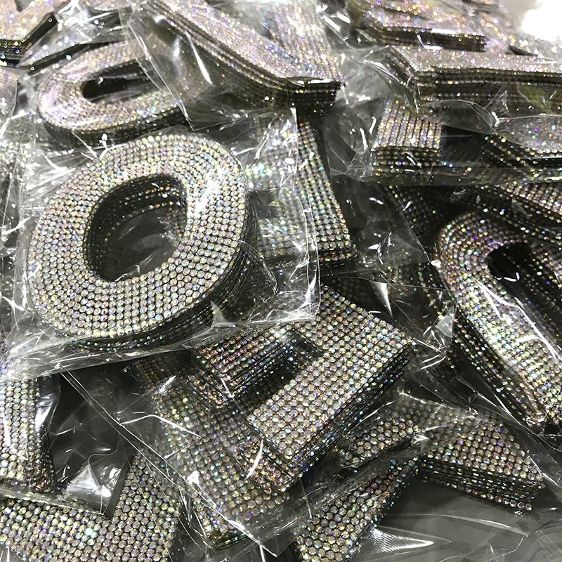 26 A-z Bling Heat Transfer Hotfix Iron On Alphabet Rhinestone Letters
