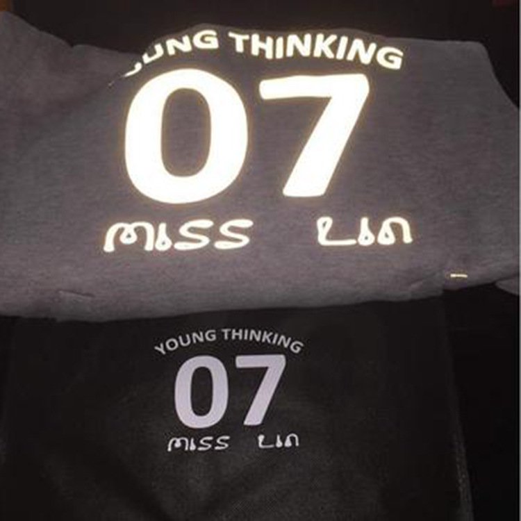 High quality custom design reflective heat white label flat silicone heat transfer printing label for t-shirt