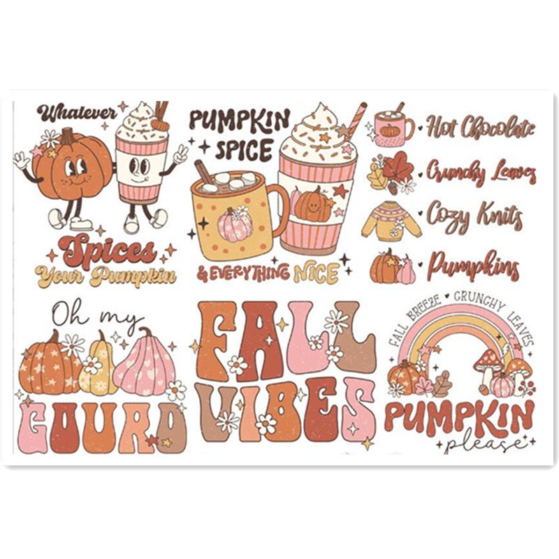 fall Thanksgiving Day Custom screen print transfers dtf transfers designs ready to press print heat transfer designs for t shirt