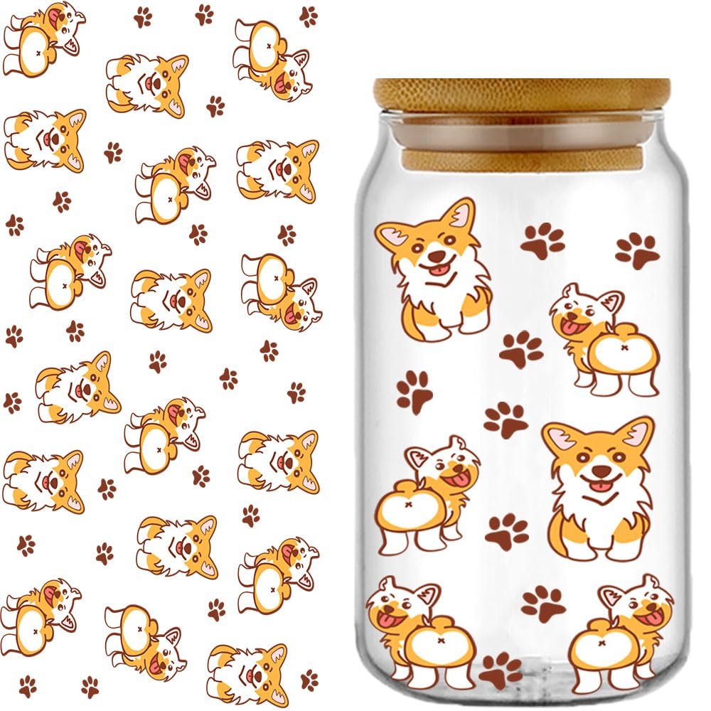 UV Color Print 16oz 20oz 24oz Cold Cups Custom Designs Decals Wraps for Mugs Glass Cans Cheap Uv Dtf Transfer Printing
