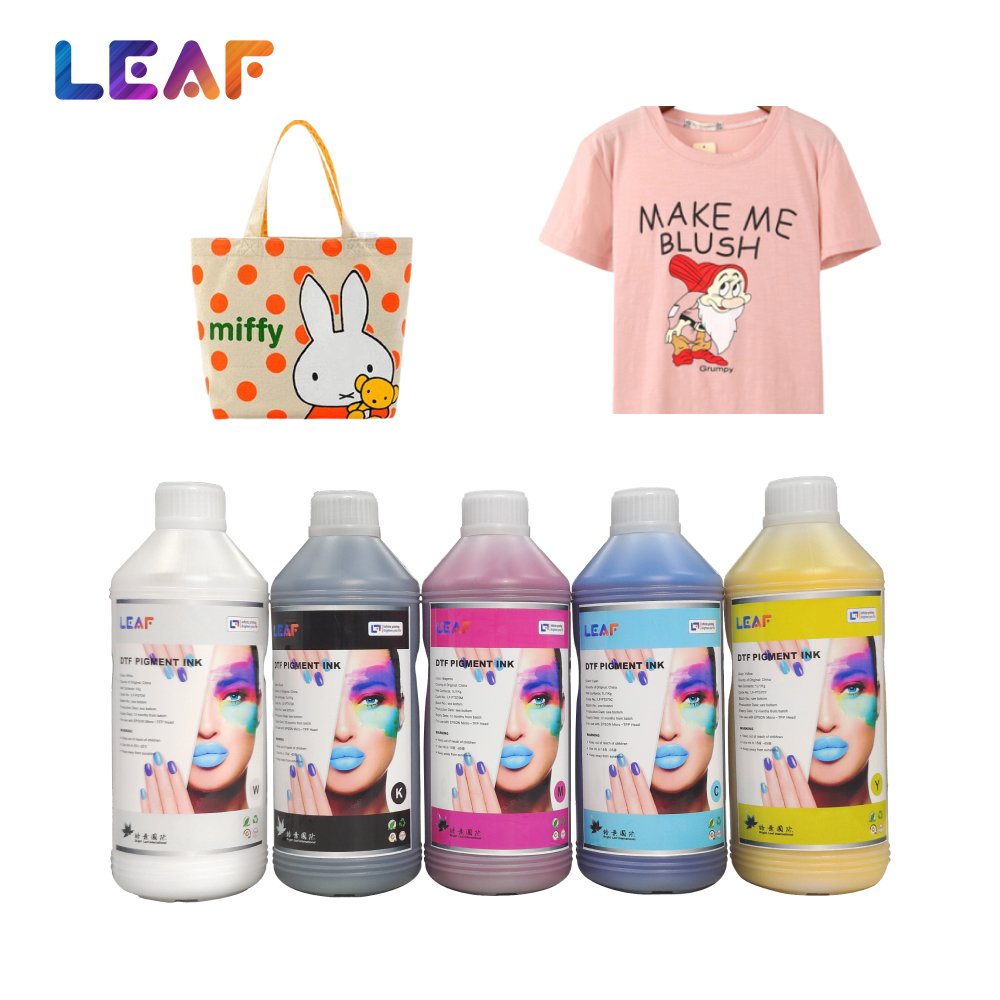 LEAF Hot Sale Premium 1000ml DTF CMYK White Pigment DTF Ink For DTF Printer T-shirt Transfer Printing