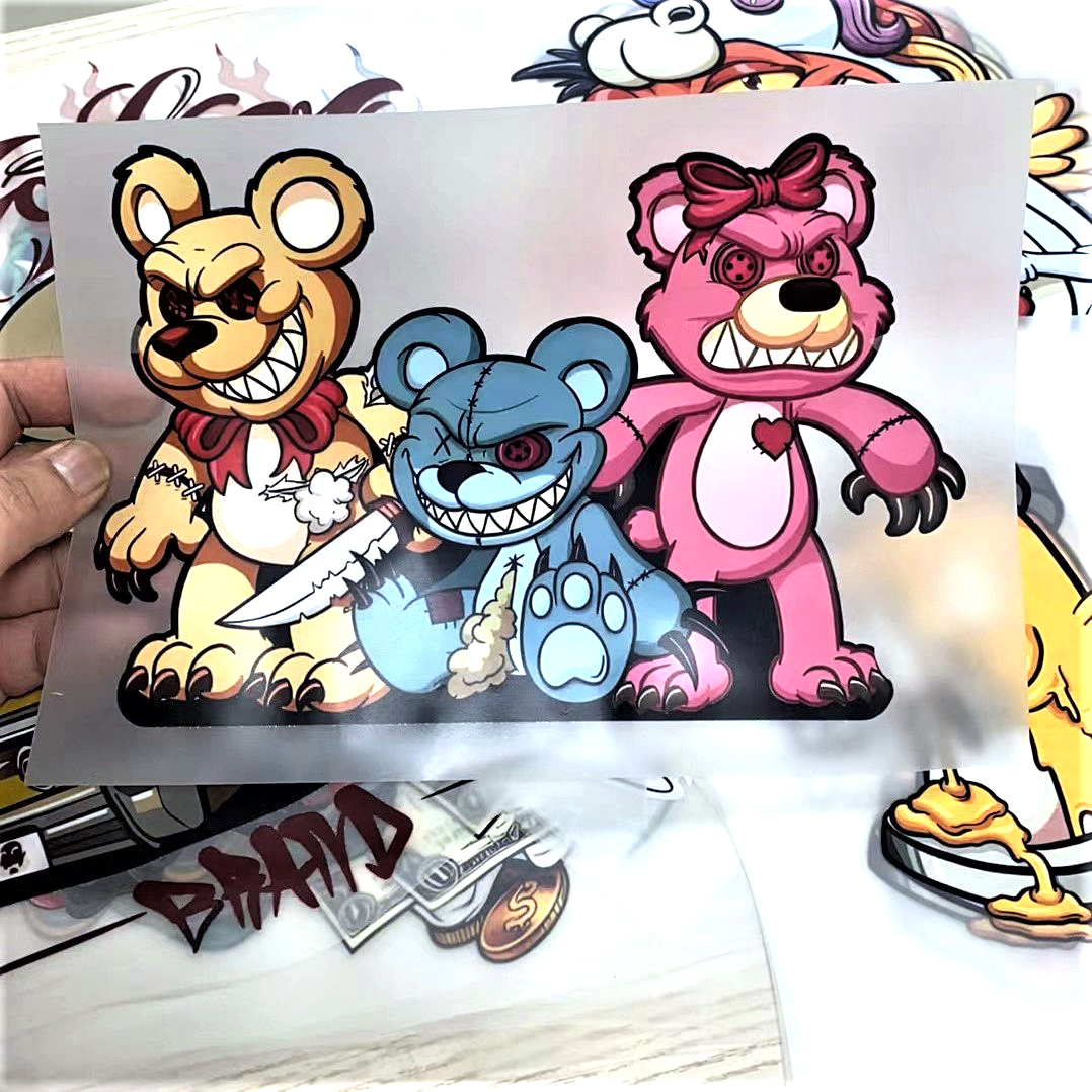 Factory Wholesale Custom Plastisol Heat Transfers Vinyl Designs Custom Transfer Printing Heat Press Stickers for T-Shirts
