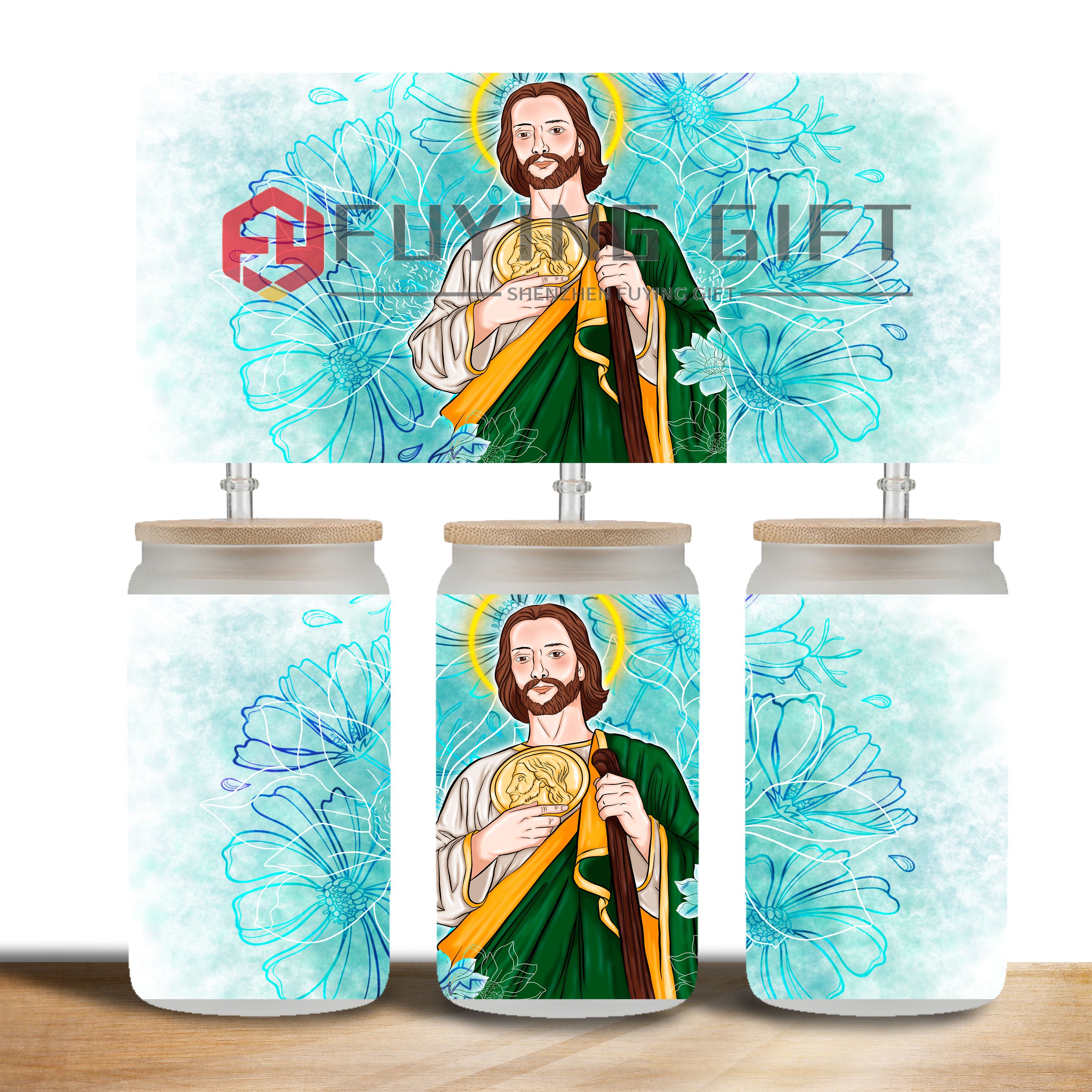 Low price wholesale uvdtf cup wraps 16oz religious jesus bible scripture transfers prints custom uv dtf decals stickers