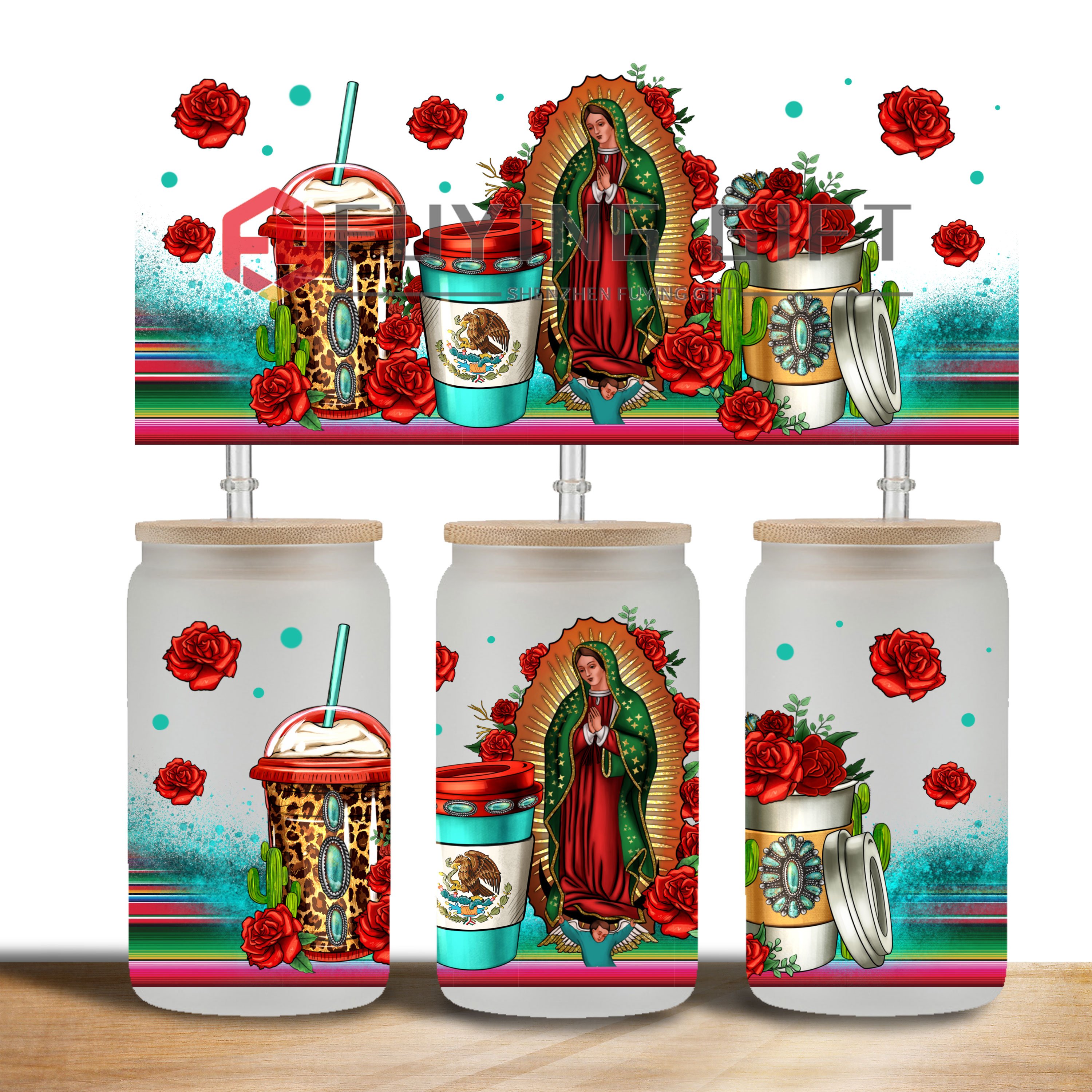 Low price wholesale uvdtf cup wraps 16oz religious jesus bible scripture transfers prints custom uv dtf decals stickers
