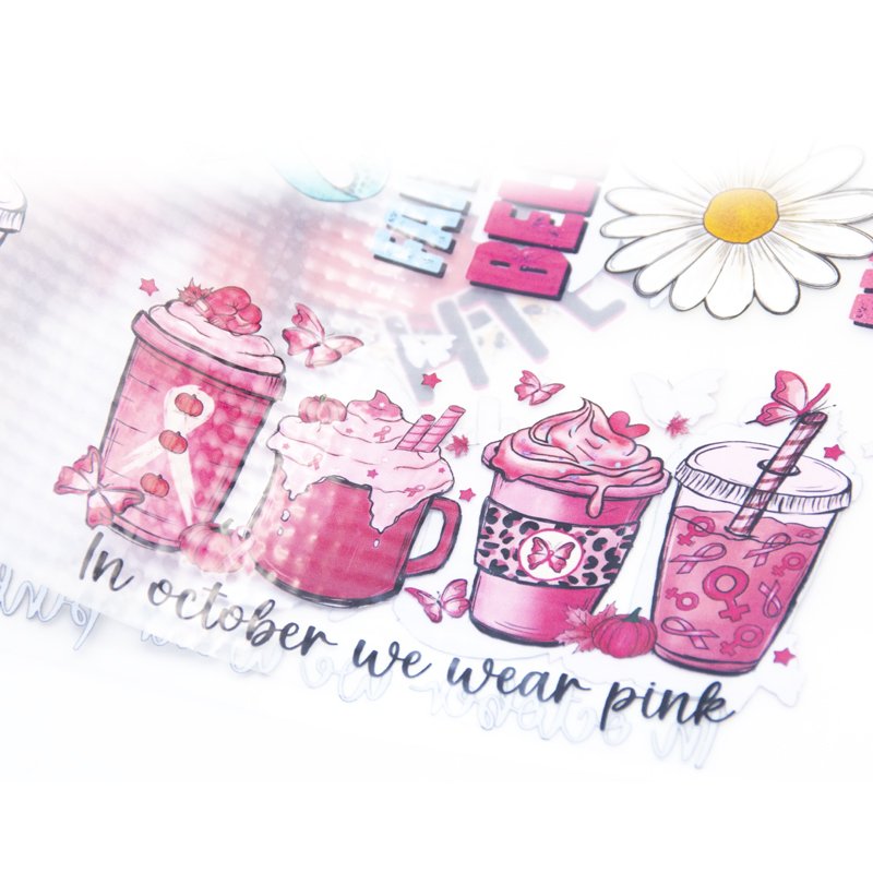 custom heat transfer designs for t shirts coffee Uv dtf cup wrap transfers wholesale iron on logo for t-shirt