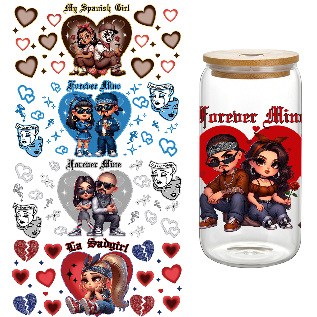 custom heat transfer designs for t shirts coffee Uv dtf cup wrap transfers wholesale iron on logo for t-shirt