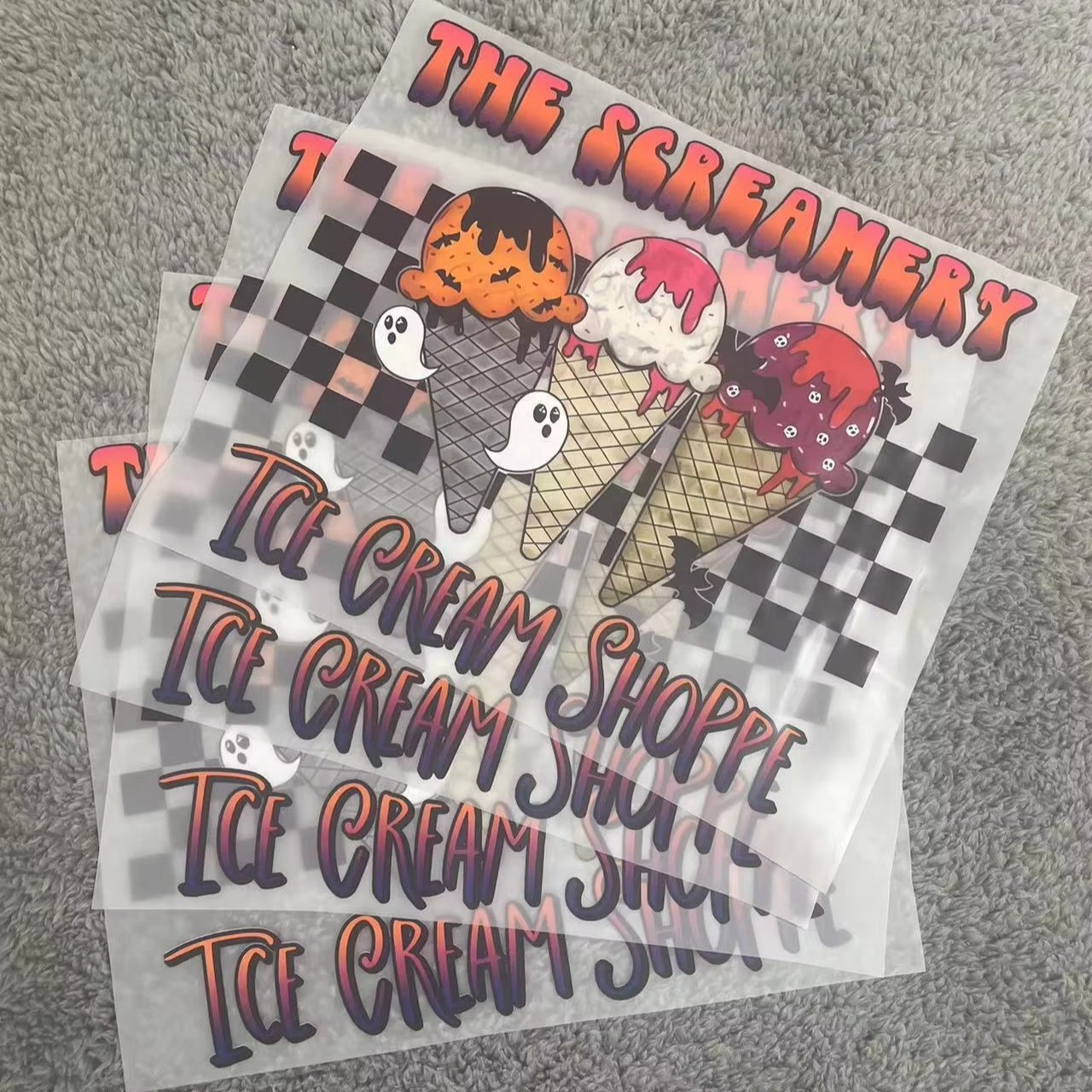 New hot sale Dtf Transfers Heat Transfer Designs Ready to Press Logo Film Iron On Sticker Heat Transfer Prints On Garments