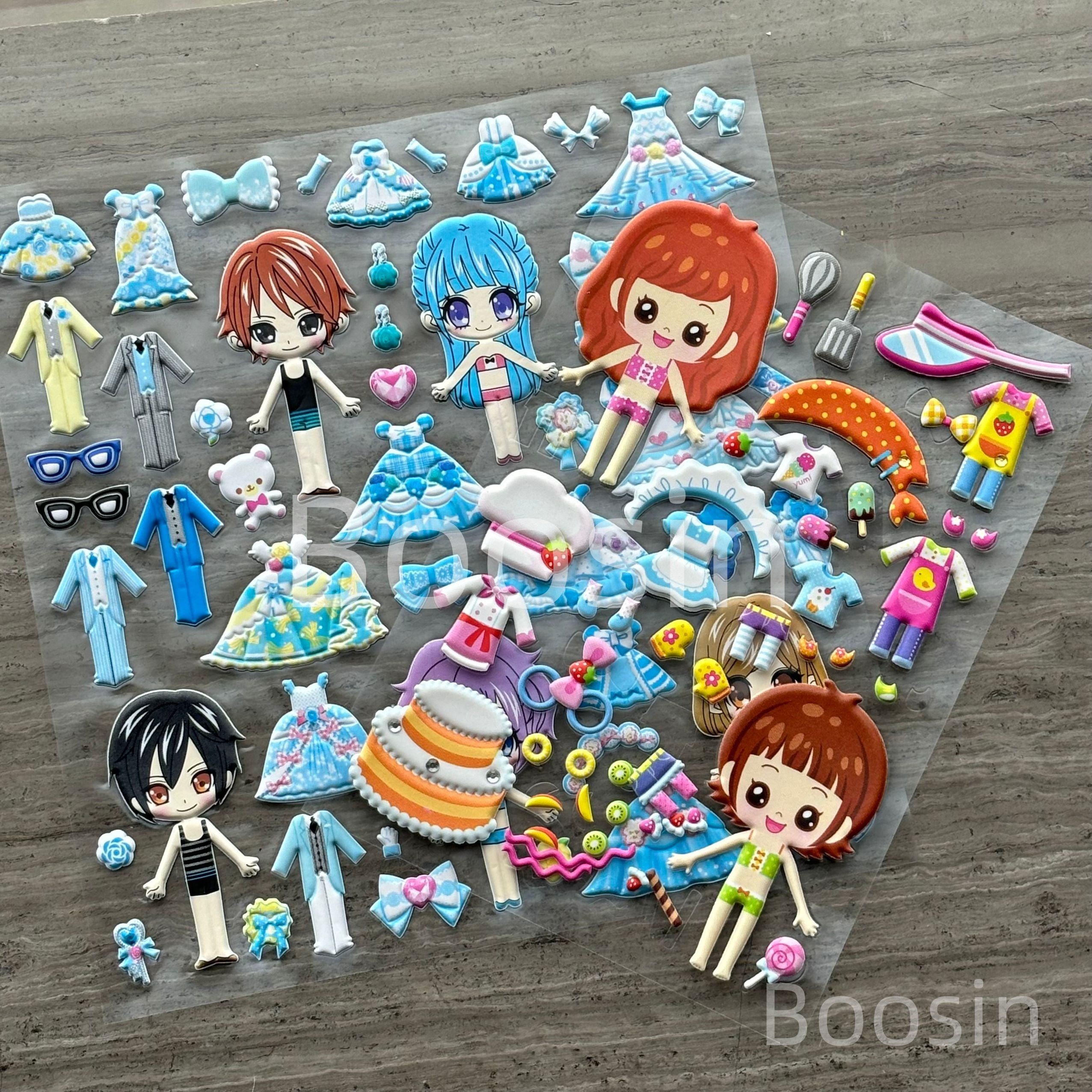 New Style Cute Cartoon Flash PVC Sticker Pack Waterproof Die Cut Adhesive Vinyl Heat Transfer Printing Logo Foam Stickers