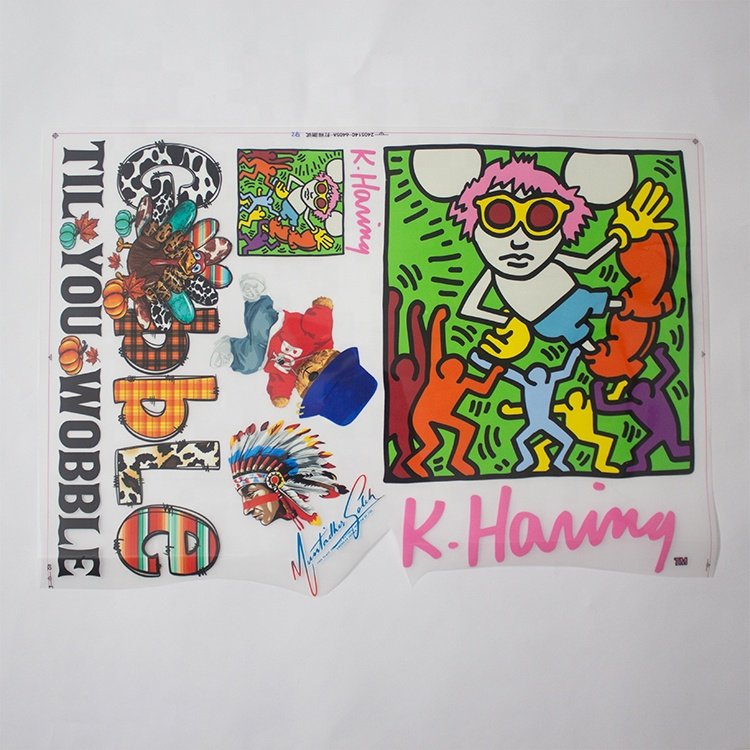 Heat Transfer Printing Factory Custom Film Vinyl Cartoon Logo Iron On Thermal Press Puff Stickers for Clothing Labels