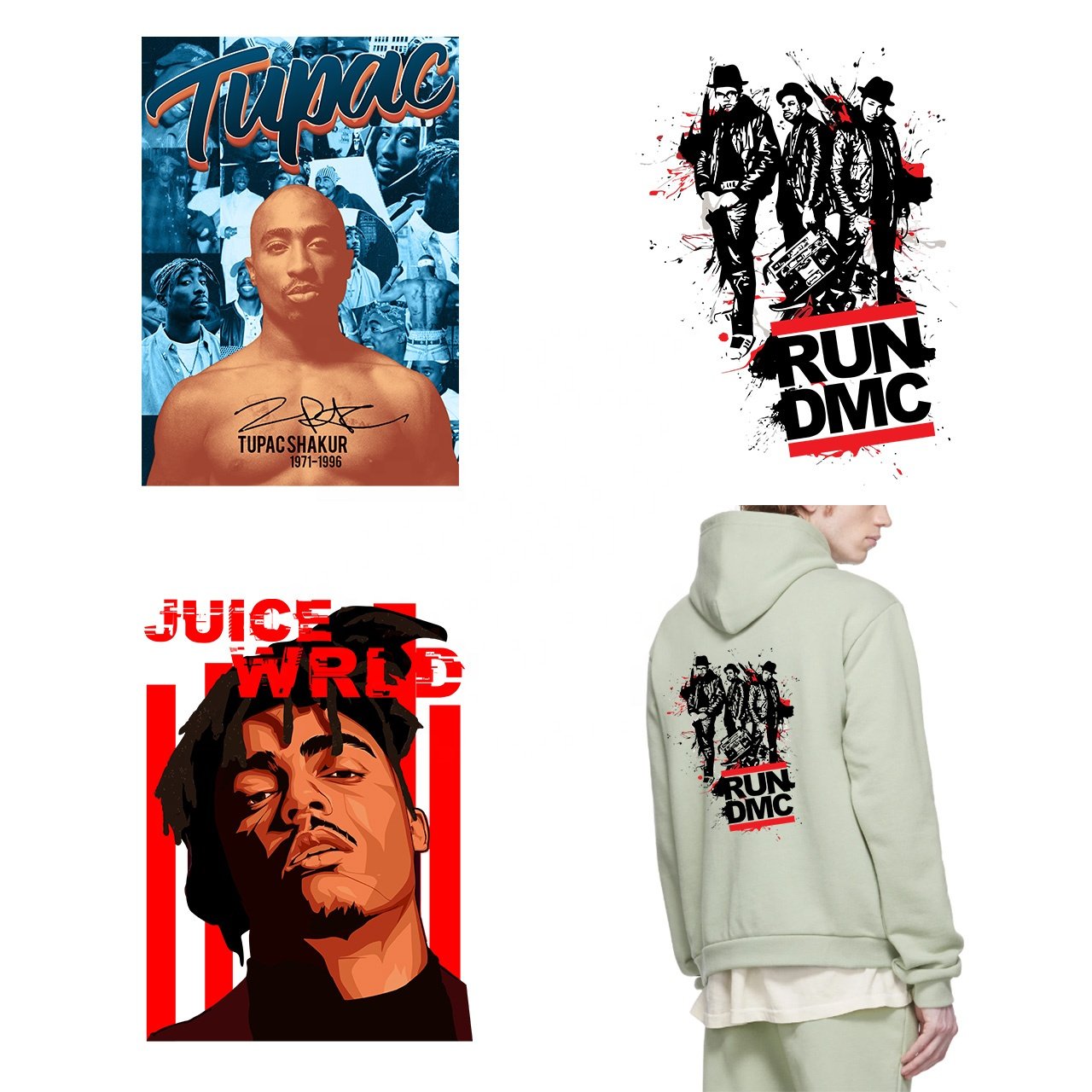Fabricators customised excellent quality logo heat transfer rapper designs sticker fastness iron on transfer print on t shirts
