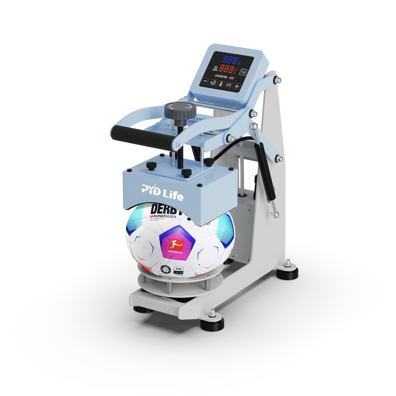 PYD Life Custom Logo Ball Heat Press Sublimation Printing on Football Basketball Volleyball Heat Transfer Machine
