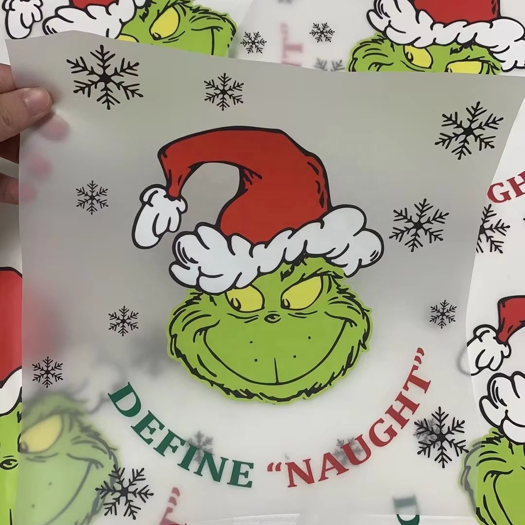 High quality heat transfer sticker transfer printing Christmas design custom transfers dtf stickers for t-shirts