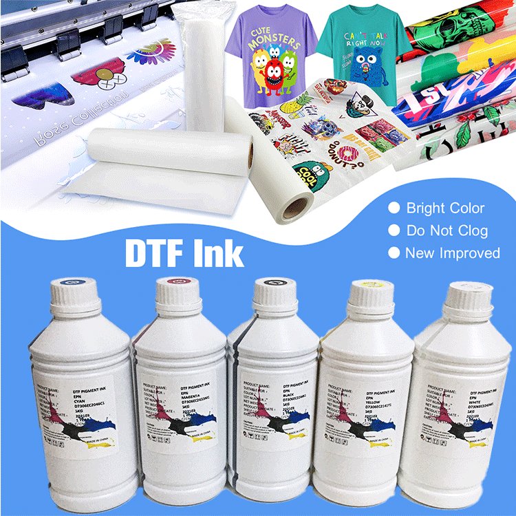 DTF White Ink Heat Transfer Printing Direct Film DTF Transfer Ink for PET Film High Opacity Refill DTF Inks for Epson Printers