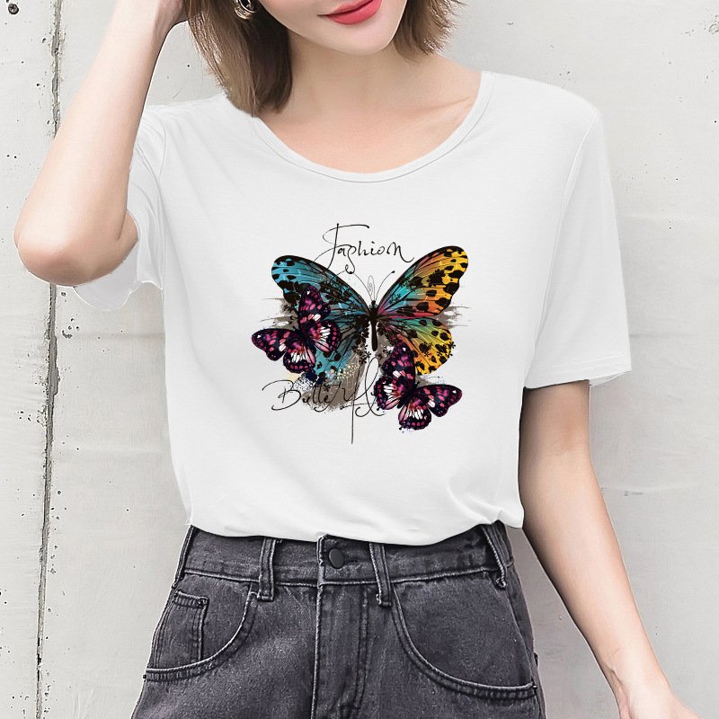 Fashion design Butterfly dtf transfers dtf logo ready to press heat transfer dtf heat transfer printed t-shirts