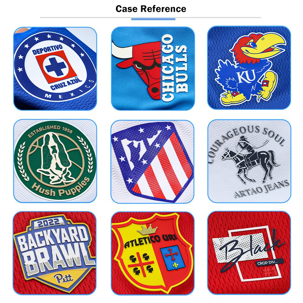 Factory Price Custom 3D Name Logo Rubber Patches Screen Printing Heat Transfer Silicone Garment Sticker Labels